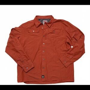 Men's Wrangler Outdoor Series Rust Colored Long Sleeve Shirt Size XL
